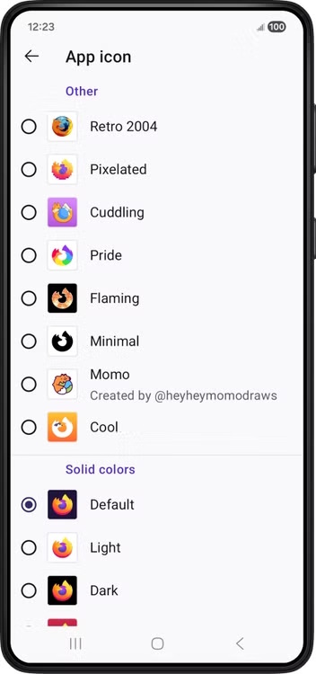 Đổi icon Firefox Android