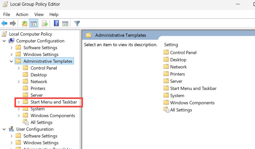 Local Group Policy Editor