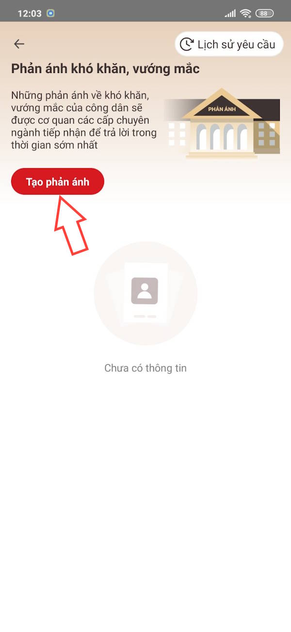 Tạo phản ánh trên VNeID
