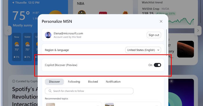 Cách tắt Copilot Discover trong bảng Widgets Windows 11 - QuanTriMang.com
