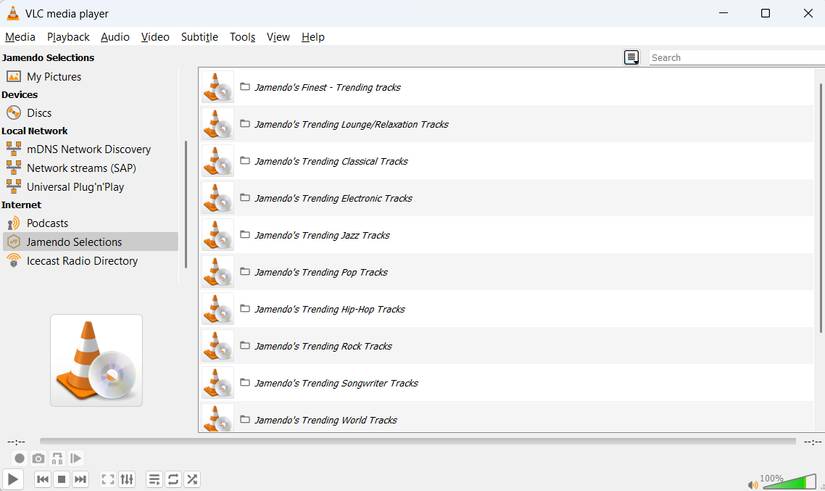 Stream radio Internet trong VLC
