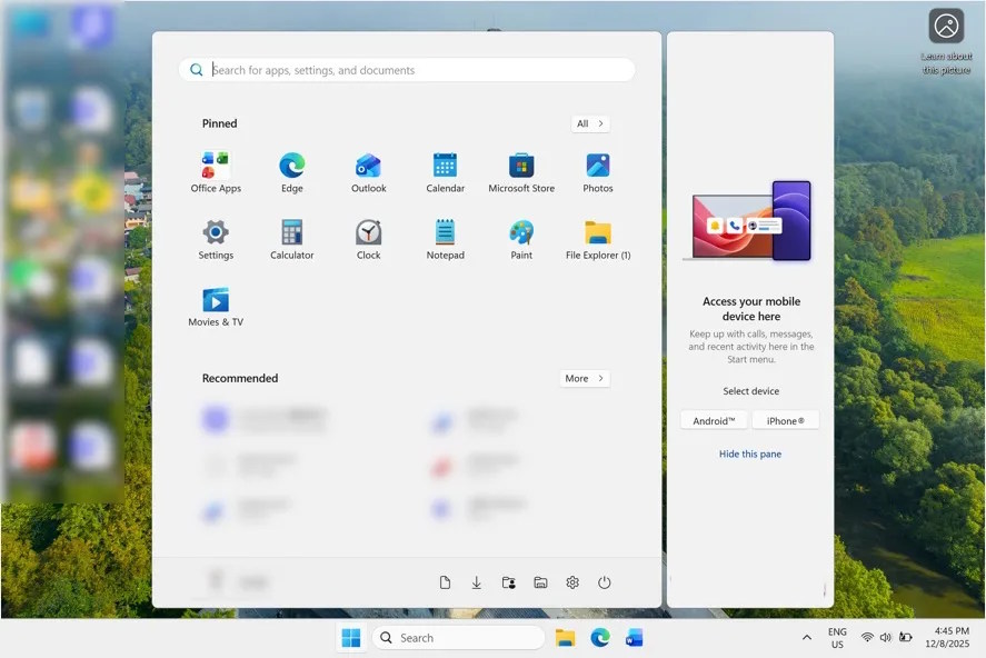 Chia đôi Start menu 