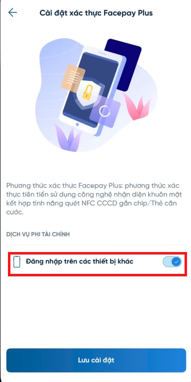 Đăng nhập trên thiết bị khác Facepay Plus VietinBank iPay