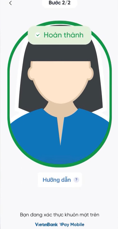 Xác thực khuôn mặt kích hoạt VietinBank iPay