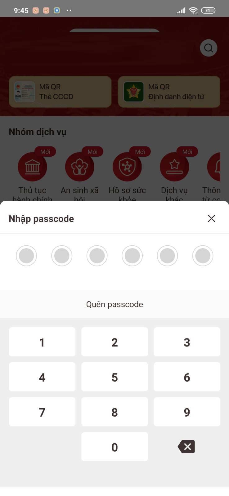 Passcode VneID