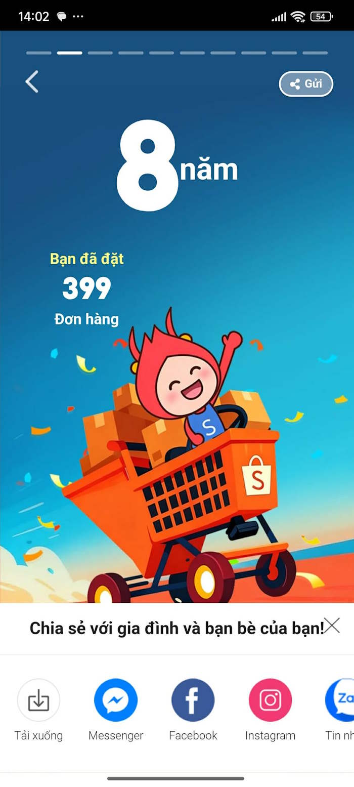 Gửi tổng kết Shopee