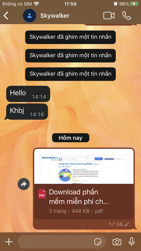 Gửi PDF trong WhatsApp