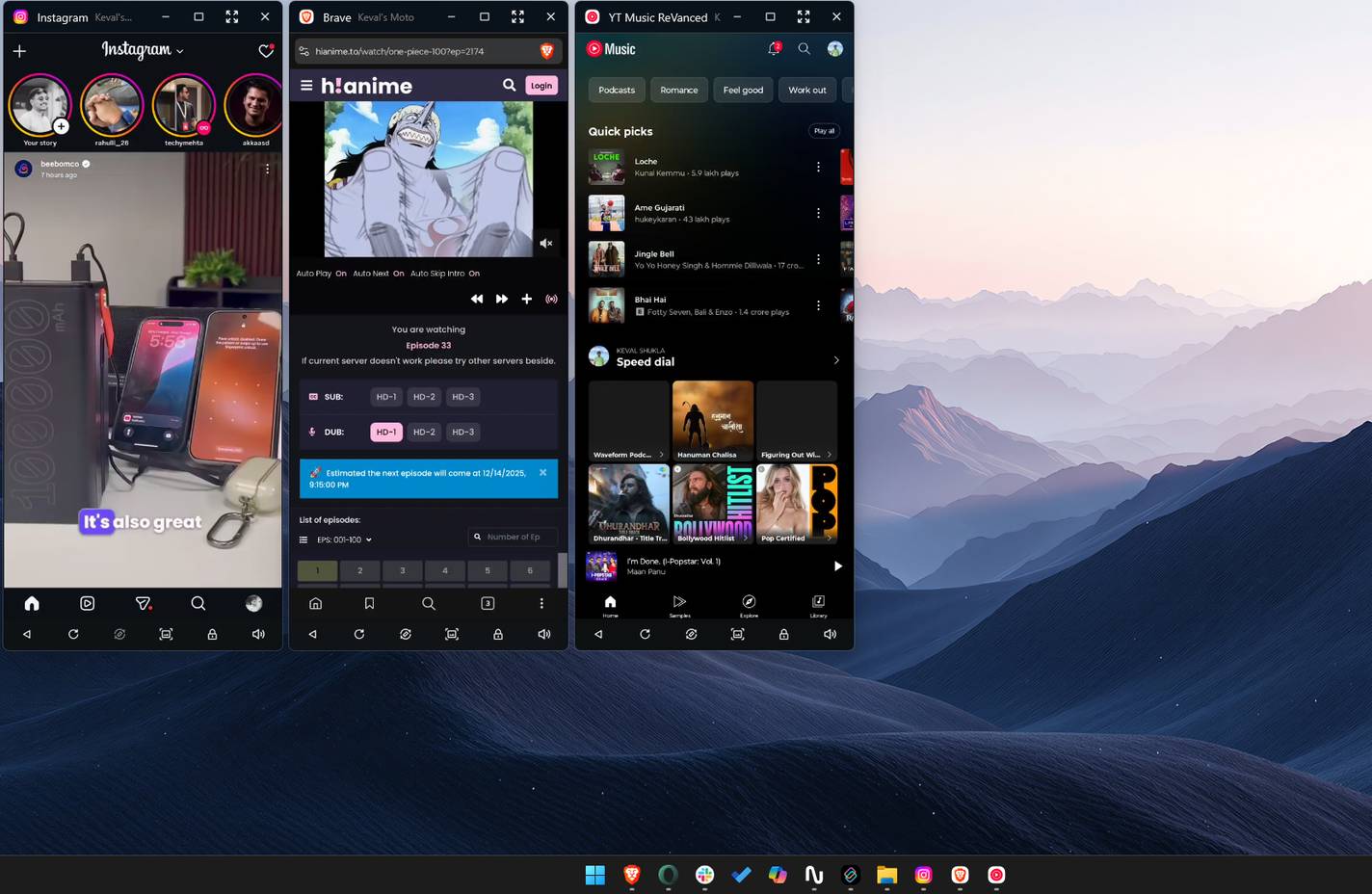 Ứng dụng di động mở bằng Smart Connect trên Windows