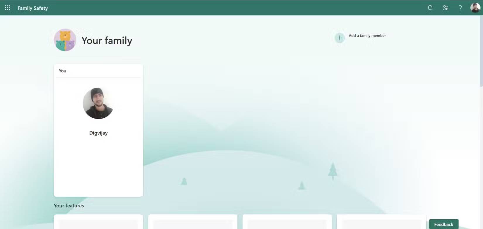 Thêm thành viên gia đình trong Family options