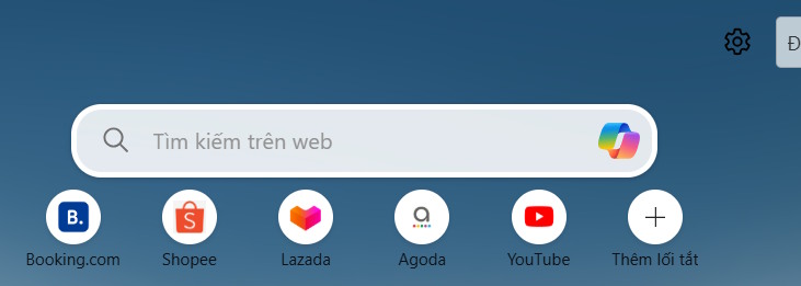 Trang tab mới của Copilot