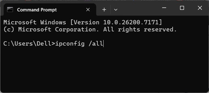 Xem thông tin Network Adapter qua Command Prompt