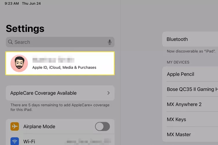 Tài khoản Apple ID trên iPad