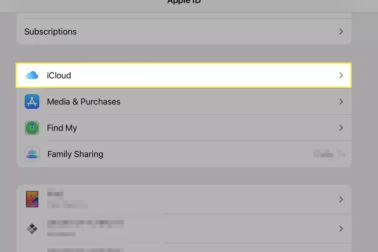 Đồng bộ iCloud trên iPad