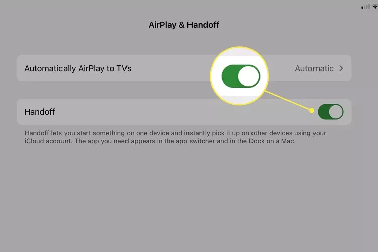 Ngăn iPad và iPhone đồng bộ hóa bằng Handoff