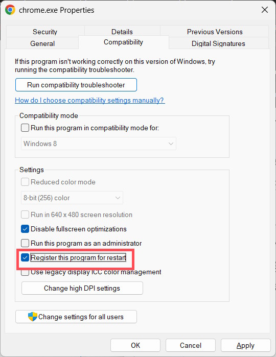 Kích hoạt ứng dụng mở lại khi đăng nhập lại Windows