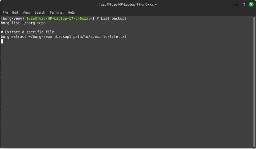 Khôi phục tức thì với Borgbackup