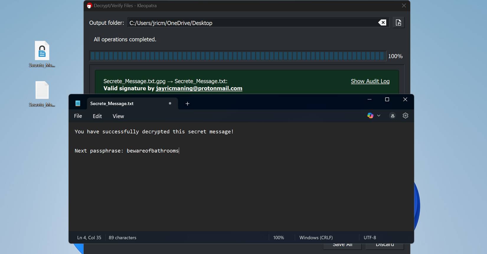 Giải mã tin nhắn bằng Kleopatra