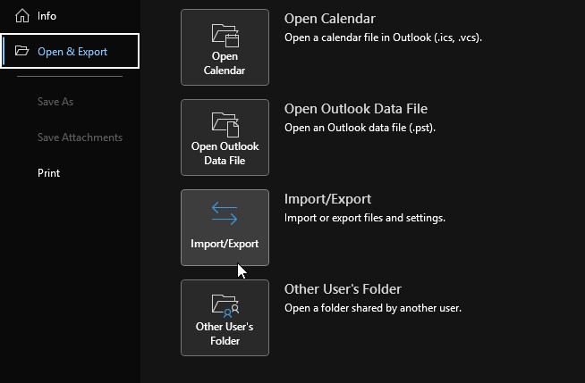 Nhập xuất danh bạ Outlook