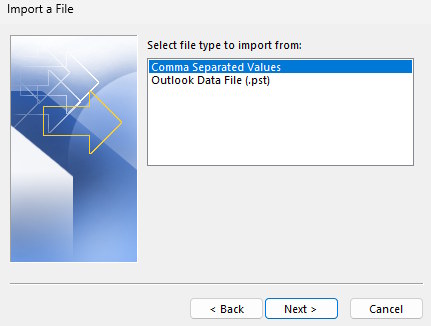 Chọn file danh bạ CSV