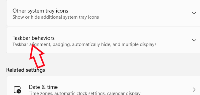 Taskbar behaviors Windows