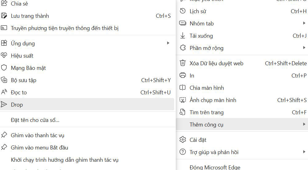 Kéo thả gửi tệp và ghi chú trên Edge