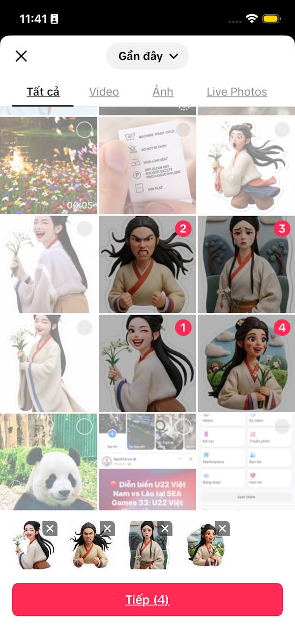 Chọn ảnh để ghép