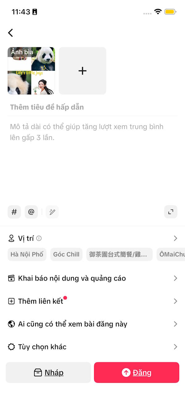 Đăng ảnh ghép lên TikTok