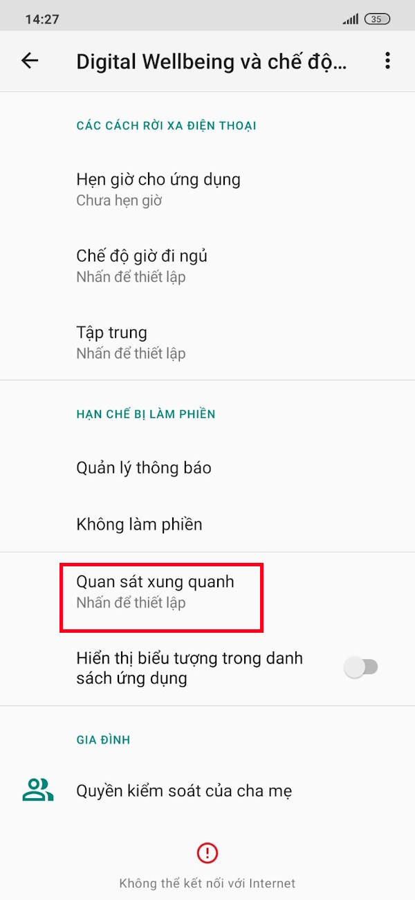 Tính năng Quan sát xung quanh