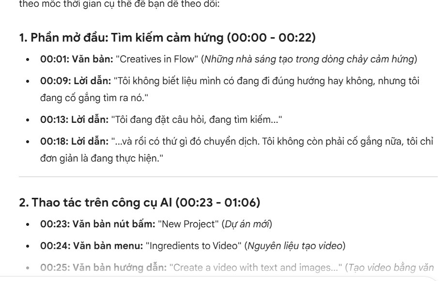 Dịch ngôn ngữ trong video tải lên Gemini