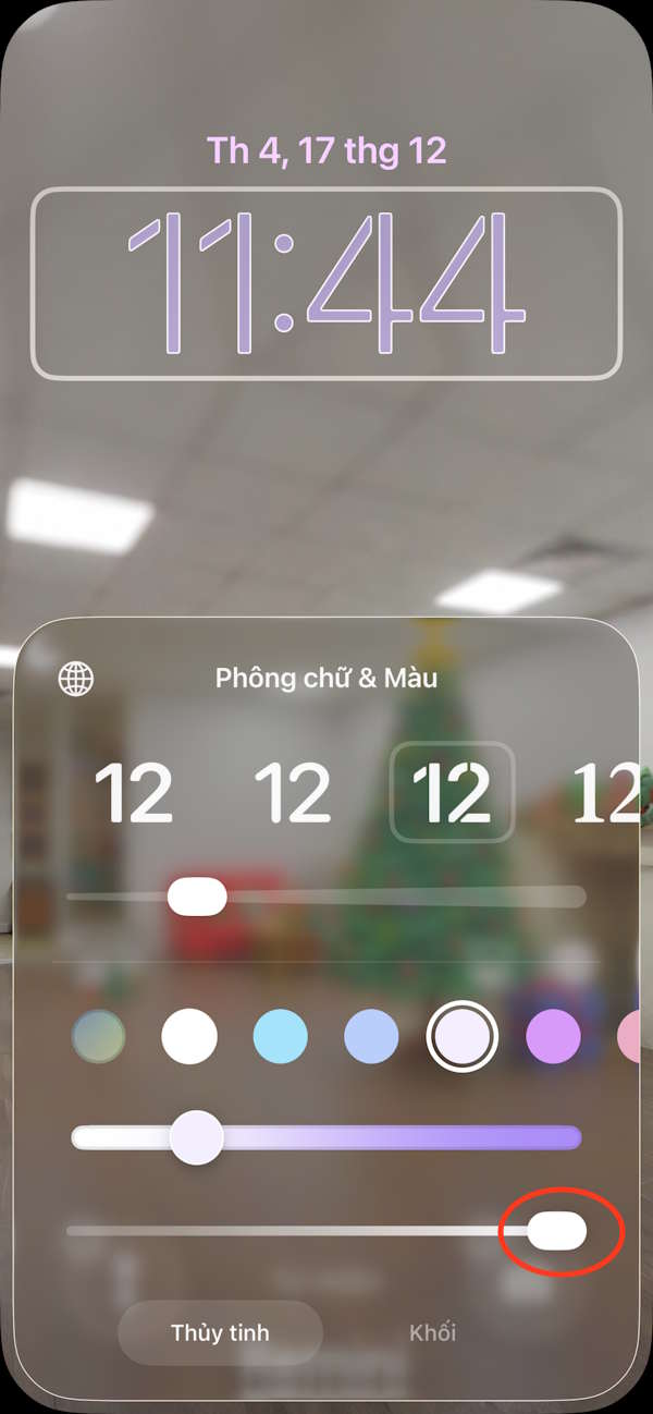 Chọn giảm Liquid Glass đồng hồ 
