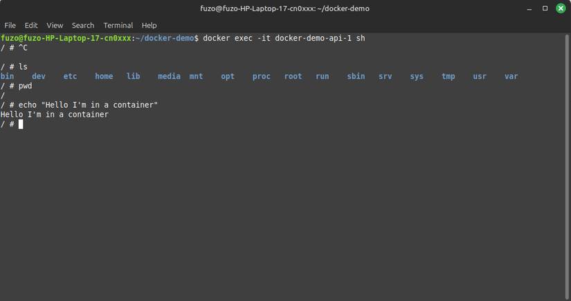 Truy cập vào Docker container bằng exec