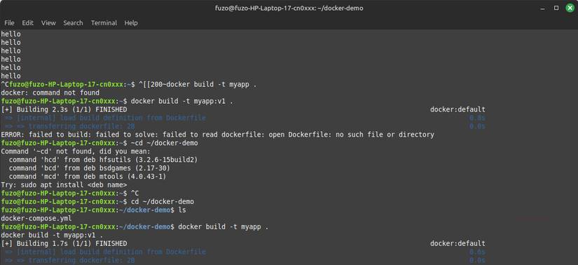 Sử dụng lệnh docker build