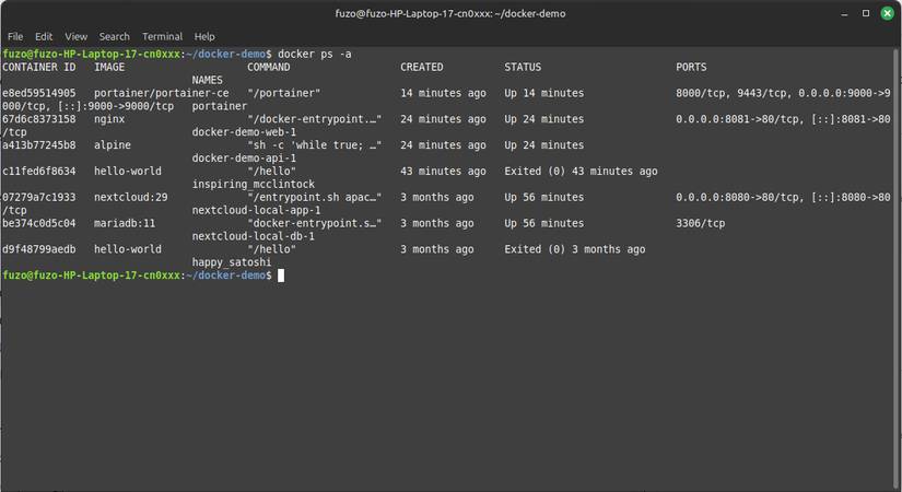 Hiển thị tất cả các Docker container