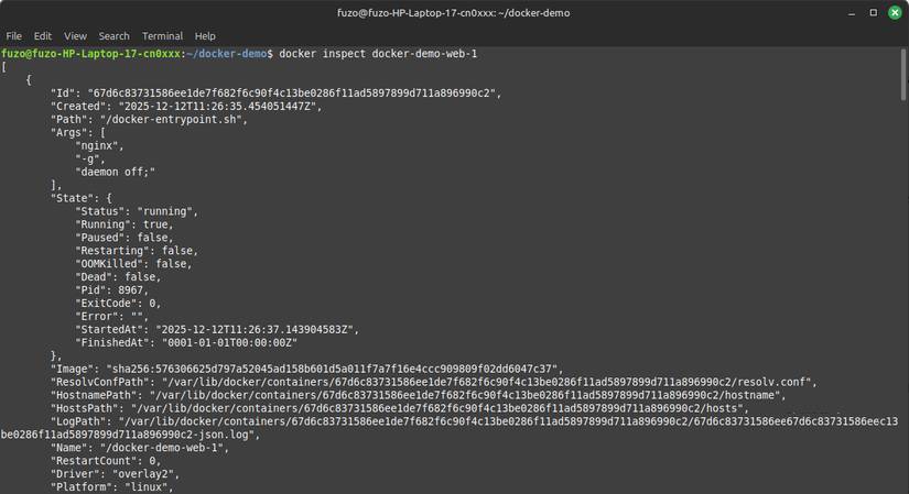 Sử dụng lệnh Docker inspect