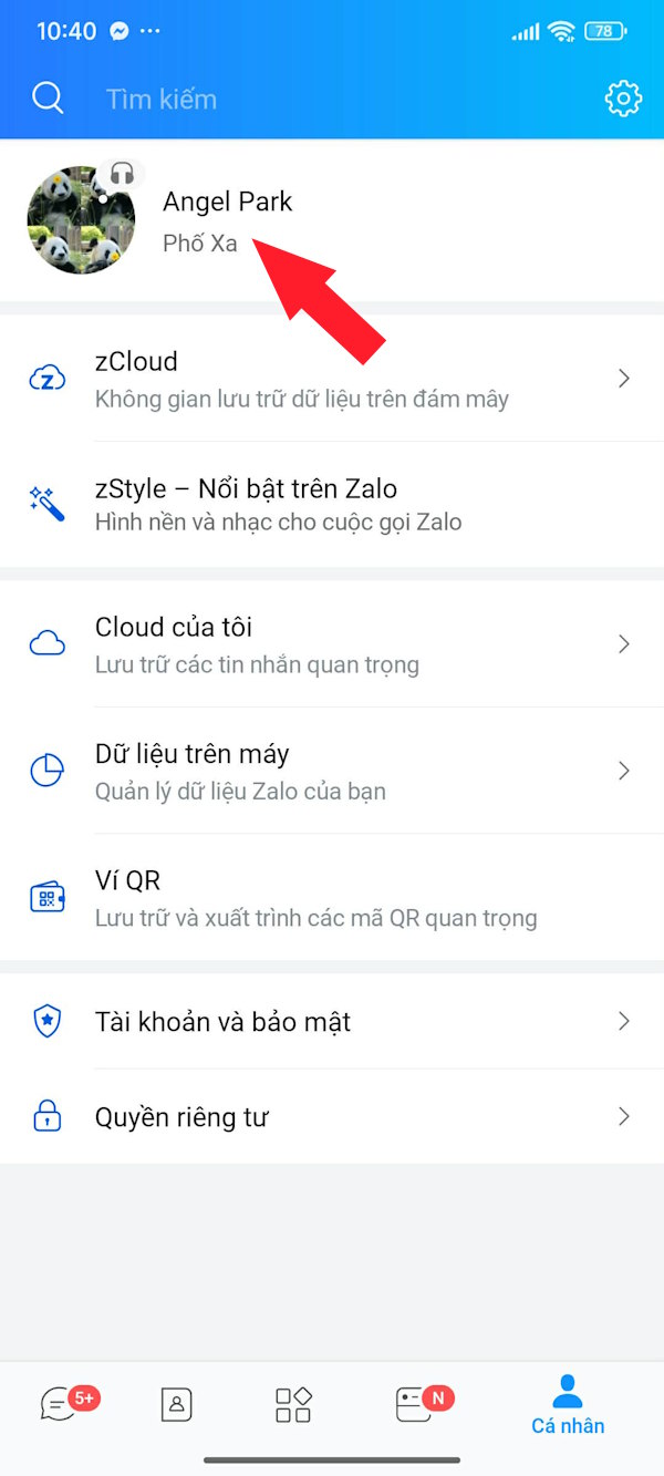 Hiện trạng thái trên Zalo 