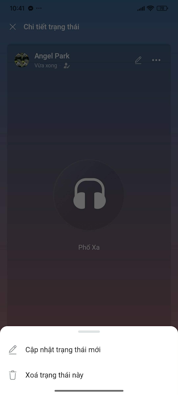 Xóa và cập nhật trạng thái Zalo 