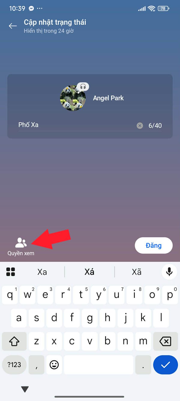 Chỉnh quyền xem trạng thái 