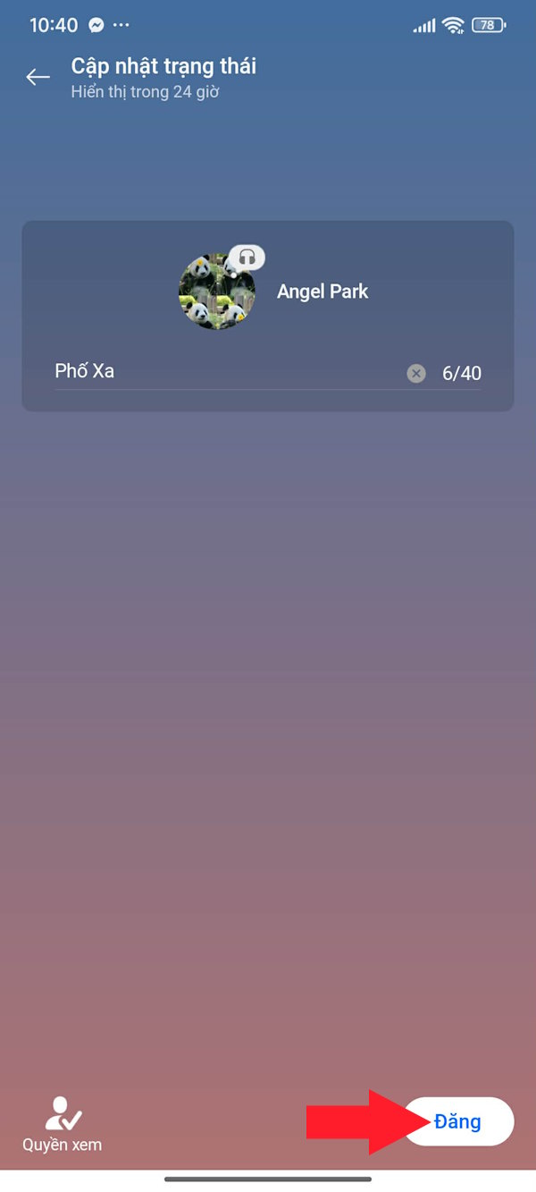 Đăng trạng thái trên Zalo 