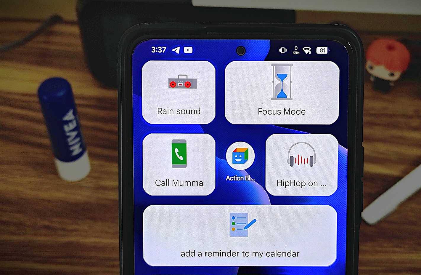Widget Action Block trên màn hình chính Android