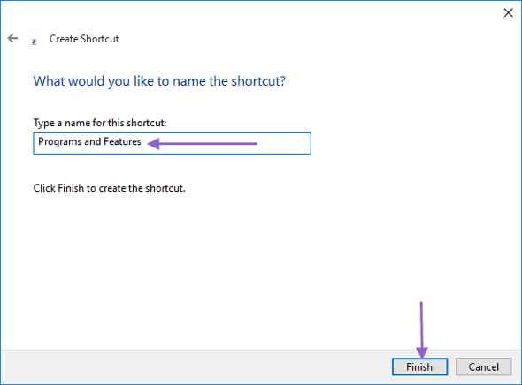 Đặt tên cho shortcut