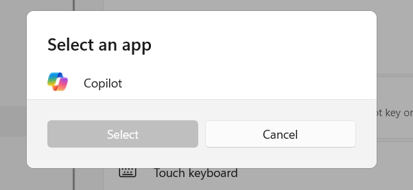 Đổi chức năng phím tắt cho Copilot