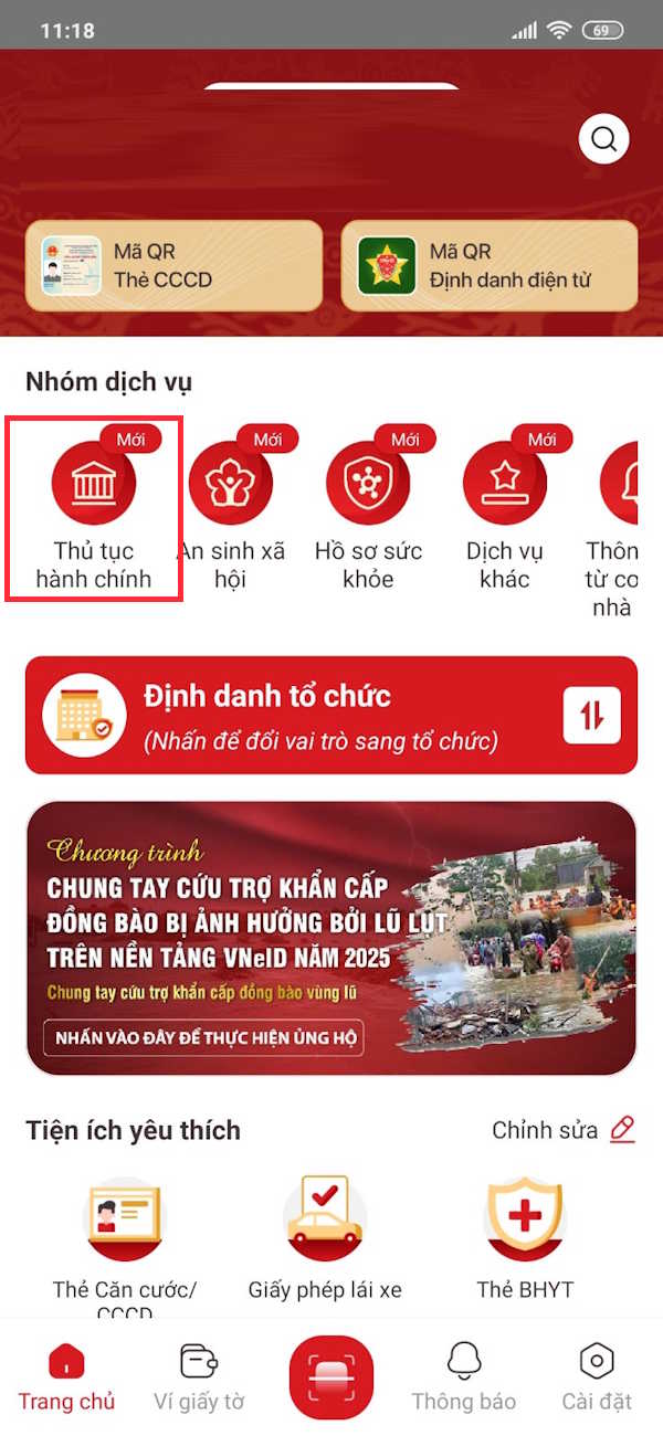 Thủ tục hành chính VNeID