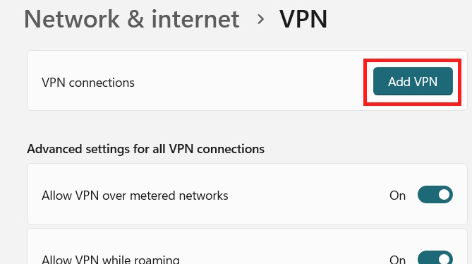 Kết nối VPN trên Windows 11