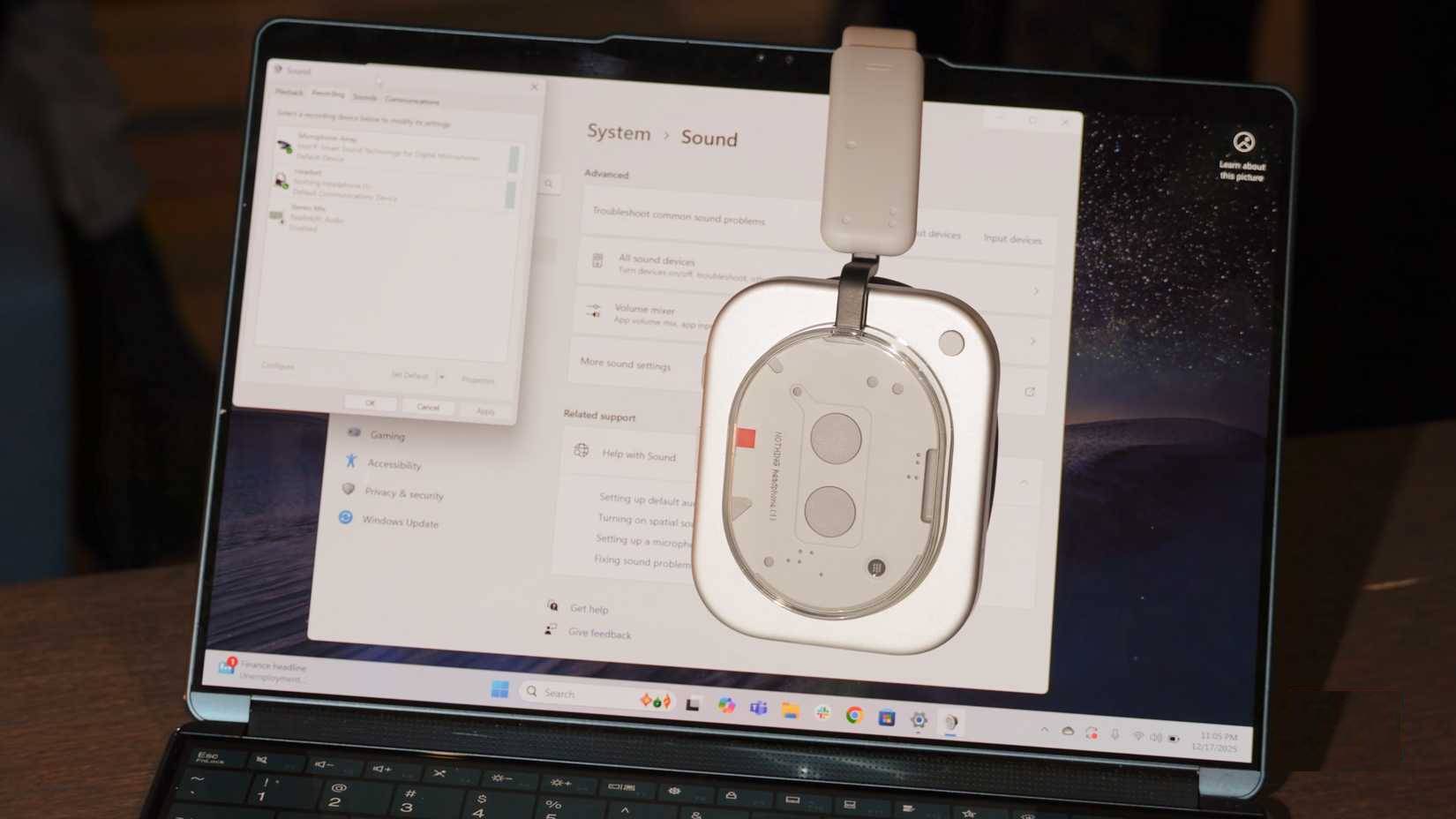 Tai nghe Nothing Headphone 1 trên laptop Windows