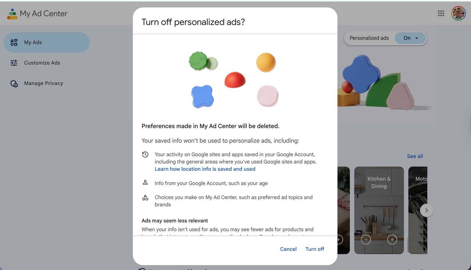 Hướng dẫn cách tắt quảng cáo được cá nhân hóa cho các sản phẩm của Google