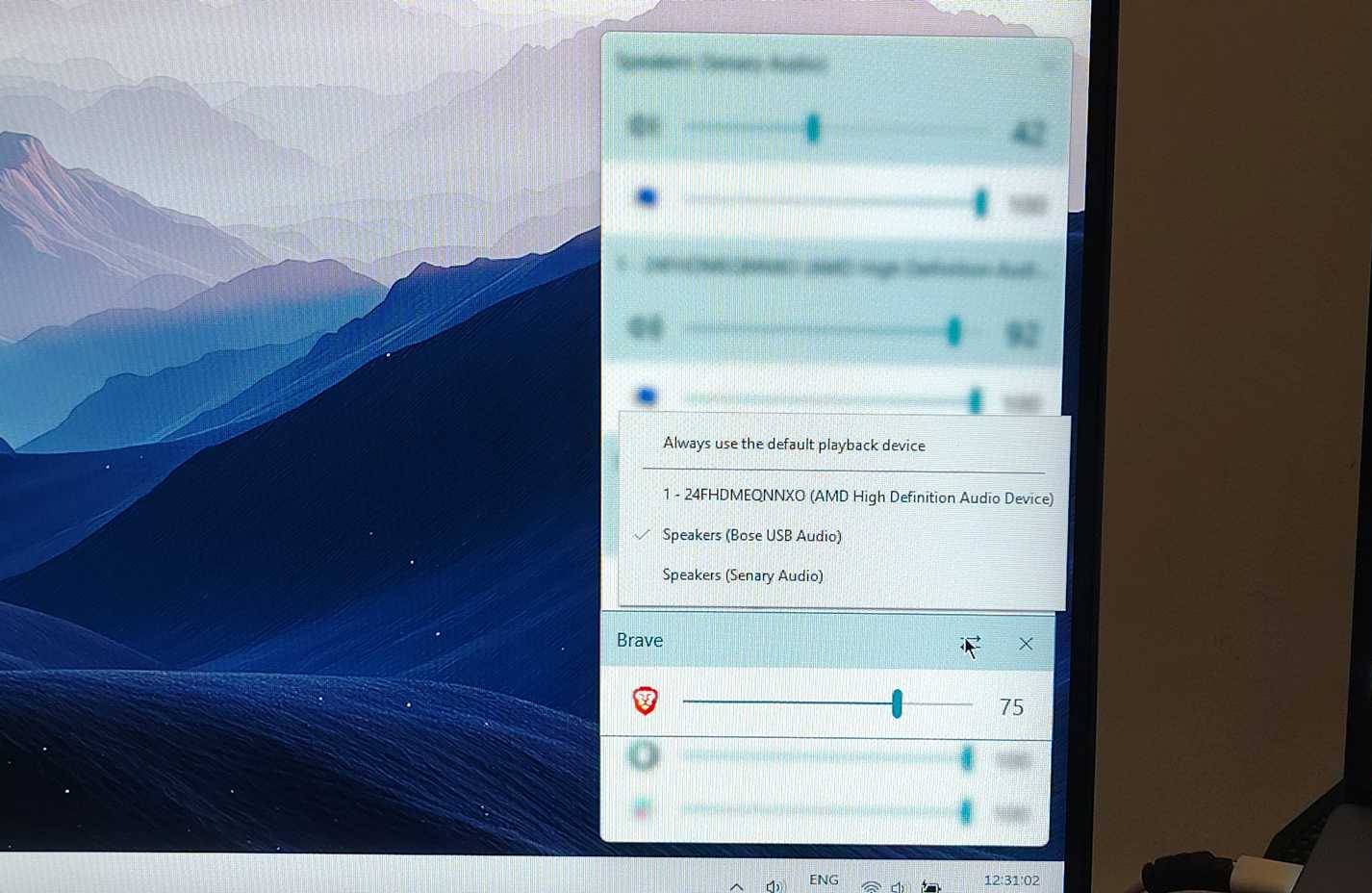 Chọn nguồn đầu ra cho từng ứng dụng