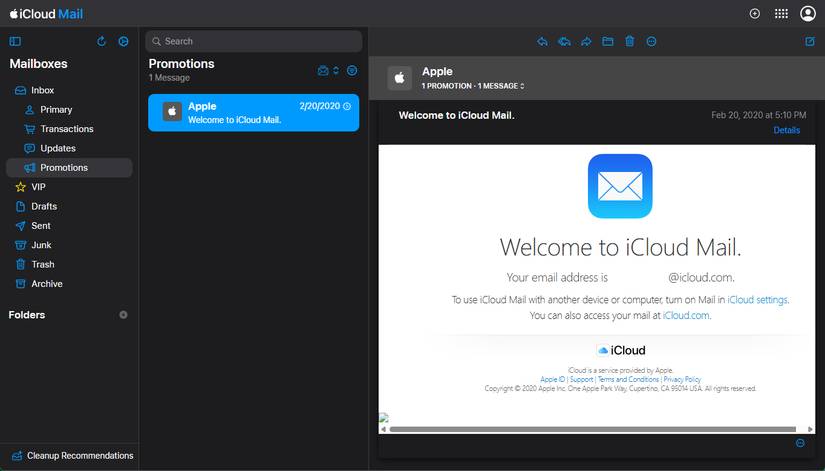 iCloud Mail trên Web