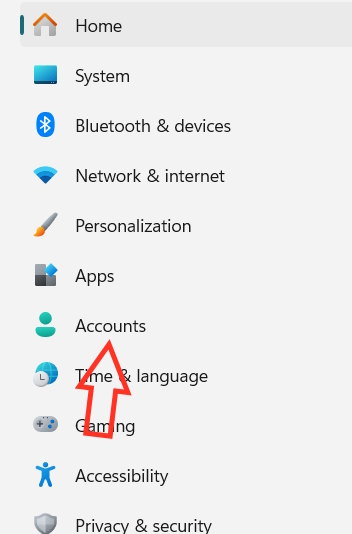 Accounts Windows 11