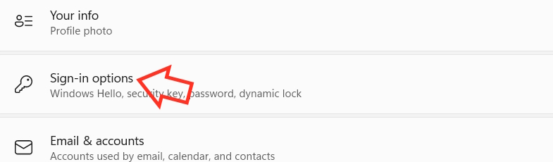 Tùy chọn đăng nhập Windows 11