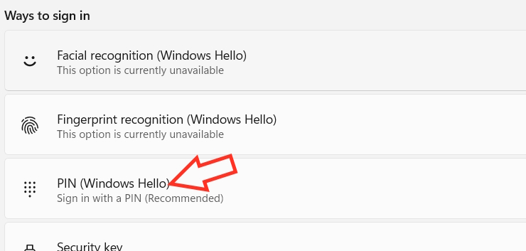 Mã PIN đăng nhập Windows 11